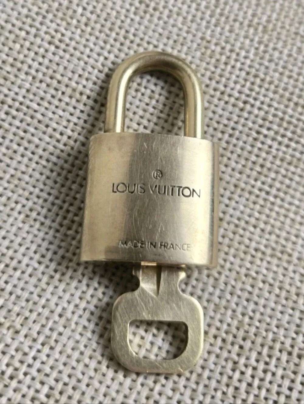 Louis Vuitton Lock and Key #322 Padlock Gold Bag Charm Authentic